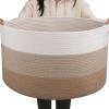 image:imageOIAHOMY 90L Blanket Basket for Living Room Large Basket 23 x 23 x 13 with Handle Laundry Hamper for Blankets Pillows Toy Storage for Kids Dogs  Brown amp WhiteGardient Light Brown