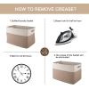 image:imageOIAHOMY 108L Extra Large Blanket Basket 25x16x16 Laundry Basket Blanket Storage for Living Room Dog Toy Storage with Handle  Brown amp WhiteBrown  White