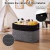 image:imageOIAHOMY 108L Extra Large Blanket Basket 25x16x16 Laundry Basket Blanket Storage for Living Room Dog Toy Storage with Handle  Brown amp WhiteGrey  Black