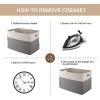 image:imageOIAHOMY 108L Extra Large Blanket Basket 25x16x16 Laundry Basket Blanket Storage for Living Room Dog Toy Storage with Handle  Brown amp WhiteGrey  White