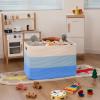 image:imageOIAHOMY 108L Super Large Blanket Basket 25x16x16108L Rectangle Woven Baskets for Storage Cotton Rope Basket For Living Room Toy Storage with Handle Gradient Dark BrownGradient Light Blue