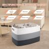 image:imageOIAHOMY 108L Super Large Blanket Basket 25x16x16108L Rectangle Woven Baskets for Storage Cotton Rope Basket For Living Room Toy Storage with Handle Gradient Dark BrownGradient Dark Grey