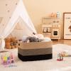 image:imageOIAHOMY 108L Super Large Blanket Basket 25x16x16108L Rectangle Woven Baskets for Storage Cotton Rope Basket For Living Room Toy Storage with Handle Gradient Dark BrownYellow Black