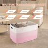 image:imageOIAHOMY 108L Super Large Blanket Basket 25x16x16108L Rectangle Woven Baskets for Storage Cotton Rope Basket For Living Room Toy Storage with Handle Gradient Dark BrownPinkWhite