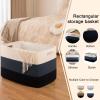 image:imageOIAHOMY 108L Super Large Blanket Basket 25x16x16108L Rectangle Woven Baskets for Storage Cotton Rope Basket For Living Room Toy Storage with Handle Gradient Dark BrownGradient Blue