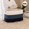 image:imageOIAHOMY 108L Super Large Blanket Basket 25x16x16108L Rectangle Woven Baskets for Storage Cotton Rope Basket For Living Room Toy Storage with Handle Gradient Dark BrownGradient Blue