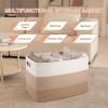 image:imageOIAHOMY 108L Super Large Blanket Basket 25x16x16108L Rectangle Woven Baskets for Storage Cotton Rope Basket For Living Room Toy Storage with Handle Gradient Dark BrownGradient Light Brown