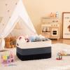 image:imageOIAHOMY 108L Super Large Blanket Basket 25x16x16108L Rectangle Woven Baskets for Storage Cotton Rope Basket For Living Room Toy Storage with Handle Gradient Dark BrownGradient Blue