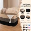 image:imageOIAHOMY 108L Super Large Blanket Basket 25x16x16108L Rectangle Woven Baskets for Storage Cotton Rope Basket For Living Room Toy Storage with Handle Gradient Dark BrownYellow and Black