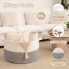 image:imageOIAHOMY 90L XXXLarge Blanket Basket for Living Room 217 x 138 Woven Cotton Rope Laundry Basket for Organizing Pillows Decorative Stuffed Animal Toy Storage Bin for Nursery White and Linen BrownWhite and Light Grey