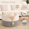 image:imageOIAHOMY 90L XXXLarge Blanket Basket for Living Room 217 x 138 Woven Cotton Rope Laundry Basket for Organizing Pillows Decorative Stuffed Animal Toy Storage Bin for Nursery White and Linen BrownWhite and Light Grey