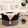 image:imageOIAHOMY 90L XXXLarge Blanket Basket for Living Room 217 x 138 Woven Cotton Rope Laundry Basket for Organizing Pillows Decorative Stuffed Animal Toy Storage Bin for Nursery White and Linen BrownBlack and Grey