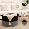 image:imageOIAHOMY 90L XXXLarge Blanket Basket for Living Room 217 x 138 Woven Cotton Rope Laundry Basket for Organizing Pillows Decorative Stuffed Animal Toy Storage Bin for Nursery White and Linen BrownBlack and Grey
