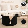 image:imageOIAHOMY 90L XXXLarge Blanket Basket for Living Room 217 x 138 Woven Cotton Rope Laundry Basket for Organizing Pillows Decorative Stuffed Animal Toy Storage Bin for Nursery White and Linen BrownBlack