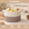 image:imageOIAHOMY 90L XXXLarge Blanket Basket for Living Room 217 x 138 Woven Cotton Rope Laundry Basket for Organizing Pillows Decorative Stuffed Animal Toy Storage Bin for Nursery White and Linen BrownWhite and Linen Brown