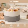 image:imageOIAHOMY 90L XXXLarge Blanket Basket for Living Room 217 x 138 Woven Cotton Rope Laundry Basket for Organizing Pillows Decorative Stuffed Animal Toy Storage Bin for Nursery White and Linen BrownWhite and Light Grey