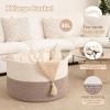 image:imageOIAHOMY 90L XXXLarge Blanket Basket for Living Room 217 x 138 Woven Cotton Rope Laundry Basket for Organizing Pillows Decorative Stuffed Animal Toy Storage Bin for Nursery White and Linen BrownWhite and Linen Brown
