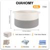 image:imageOIAHOMY 90L XXXLarge Blanket Basket for Living Room 217 x 138 Woven Cotton Rope Laundry Basket for Organizing Pillows Decorative Stuffed Animal Toy Storage Bin for Nursery White and Linen BrownWhite and Light Grey