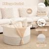 image:imageOIAHOMY 90L XXXLarge Blanket Basket for Living Room 217 x 138 Woven Cotton Rope Laundry Basket for Organizing Pillows Decorative Stuffed Animal Toy Storage Bin for Nursery White and Linen BrownBlack and White