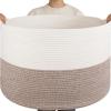 image:imageOIAHOMY 90L XXXLarge Blanket Basket for Living Room 217 x 138 Woven Cotton Rope Laundry Basket for Organizing Pillows Decorative Stuffed Animal Toy Storage Bin for Nursery White and Linen BrownWhite and Linen Brown