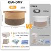 image:imageOIAHOMY 90L XXXLarge Blanket Basket for Living Room 217 x 138 Woven Cotton Rope Laundry Basket for Organizing Pillows Decorative Stuffed Animal Toy Storage Bin for Nursery White and Linen BrownJute and Black