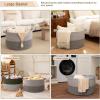 image:imageOIAHOMY 90L XXXLarge Blanket Basket for Living Room 217 x 138 Woven Cotton Rope Laundry Basket for Organizing Pillows Decorative Stuffed Animal Toy Storage Bin for Nursery White and Linen BrownLight Grey and Dark Grey