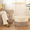 image:imageOIAHOMY 90L XXXLarge Blanket Basket for Living Room 217 x 138 Woven Cotton Rope Laundry Basket for Organizing Pillows Decorative Stuffed Animal Toy Storage Bin for Nursery White and Linen BrownWhite and Linen Brown