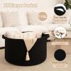 image:imageOIAHOMY 90L XXXLarge Blanket Basket for Living Room 217 x 138 Woven Cotton Rope Laundry Basket for Organizing Pillows Decorative Stuffed Animal Toy Storage Bin for Nursery White and Linen BrownBlack
