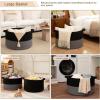 image:imageOIAHOMY 90L XXXLarge Blanket Basket for Living Room 217 x 138 Woven Cotton Rope Laundry Basket for Organizing Pillows Decorative Stuffed Animal Toy Storage Bin for Nursery White and Linen BrownBlack and Grey