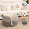 image:imageOIAHOMY 90L XXXLarge Blanket Basket for Living Room 217 x 138 Woven Cotton Rope Laundry Basket for Organizing Pillows Decorative Stuffed Animal Toy Storage Bin for Nursery White and Linen BrownLight Grey and Dark Grey
