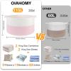 image:imageOIAHOMY 90L XXXLarge Blanket Basket for Living Room 217 x 138 Woven Cotton Rope Laundry Basket for Organizing Pillows Decorative Stuffed Animal Toy Storage Bin for Nursery White and Linen BrownWhite and Pink