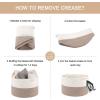 image:imageOIAHOMY 90L XXXLarge Blanket Basket for Living Room 217 x 138 Woven Cotton Rope Laundry Basket for Organizing Pillows Decorative Stuffed Animal Toy Storage Bin for Nursery White and Linen BrownBlack