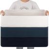image:imageOIAHOMY 108L Super Large Blanket Basket 25x16x16108L Rectangle Woven Baskets for Storage Cotton Rope Basket For Living Room Toy Storage with Handle Gradient Dark BrownGradient Blue