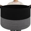 image:imageOIAHOMY 90L XXXLarge Blanket Basket for Living Room 217 x 138 Woven Cotton Rope Laundry Basket for Organizing Pillows Decorative Stuffed Animal Toy Storage Bin for Nursery White and Linen BrownBlack and Grey